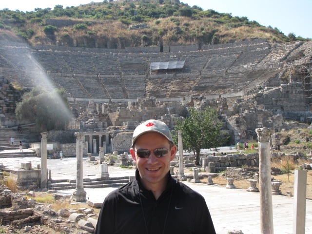Shawn enjoying his time exploring the Ephesus Theater