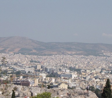 A view from the Acropolis in Athens, Greece