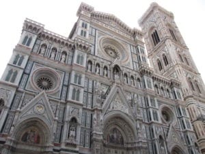 A look at the Facade (front) of Florence's Famous Cathedral