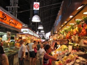 La Boqueria Market in Barcelona, Spain