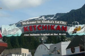 Greeting sign in Ketchikan, Alaska