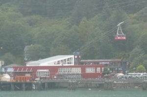 Here's a picture of the tram ride that goes up Mount Roberts in Juneau, Alaska
