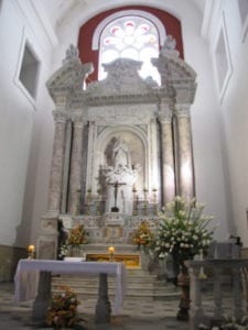 Inside of a church in Cartagena, Colombia