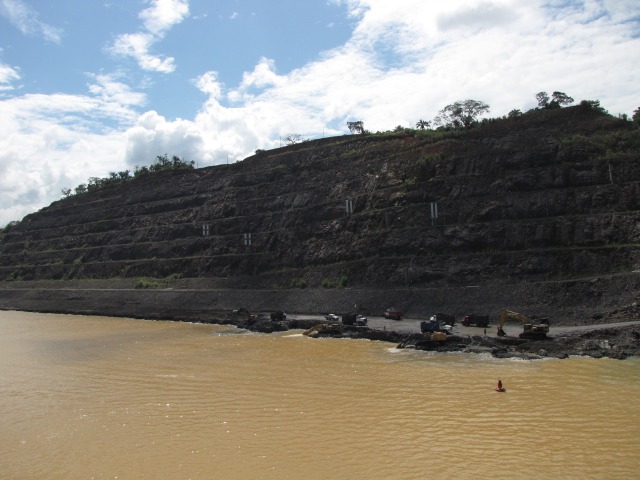 A portion of the Gaillard Cut in the Panama Canal