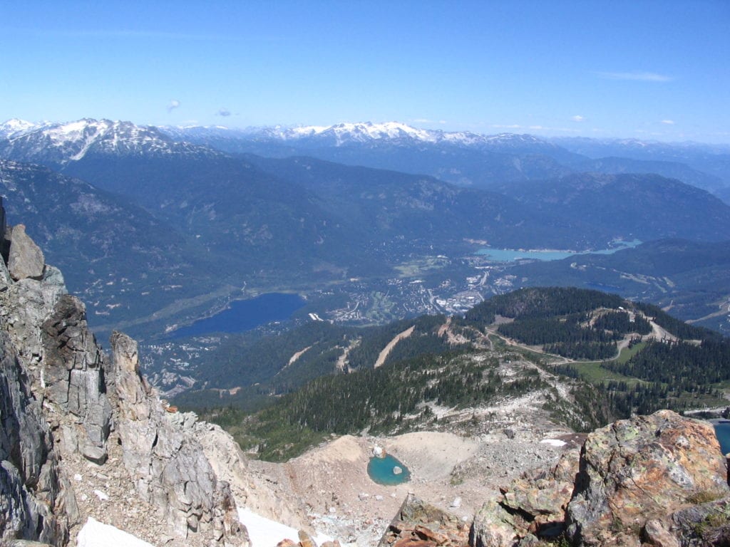 The view from the top of Whistler Mountain in BC, Canada