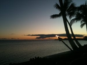 What Nancy & Shawn saw during last night's oceanside, sunset dinner on Molokai