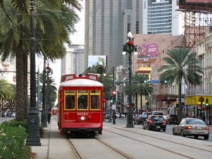 Street Car on Canal Street in New Orleans, Louisiana