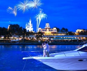 A romantic boat ride in Walt Disney World