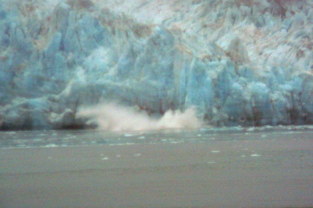 "Calving" Ice at "Hubbard Glacier" in Alaska