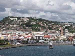 Fort de France’s downtown area & hillside homes on the Island of Martinique