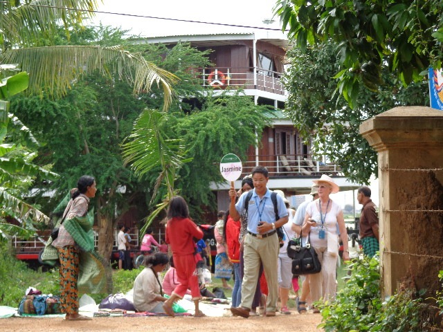 Visiting a small village with Uniworld River Cruises on the Mekong River