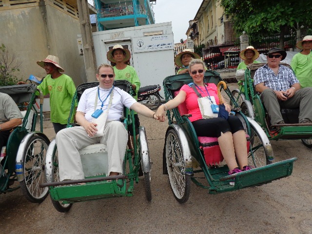 On a Cyclo/Rickshaw ride during our Vietnam & Cambodia River cruise with Uniworld River Cruises