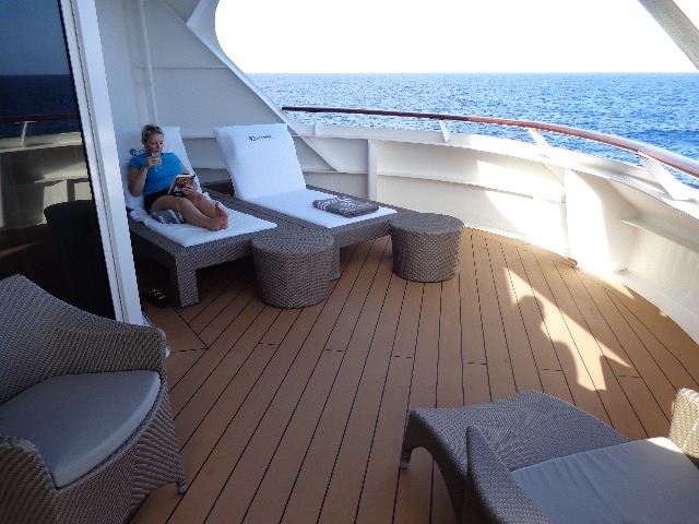 Owner's Suite balcony on Azamara Quest 