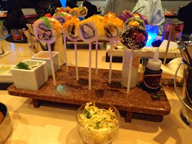 Sushi Lollipops api at Qsine restaurant onboard Celebrity Silhouette