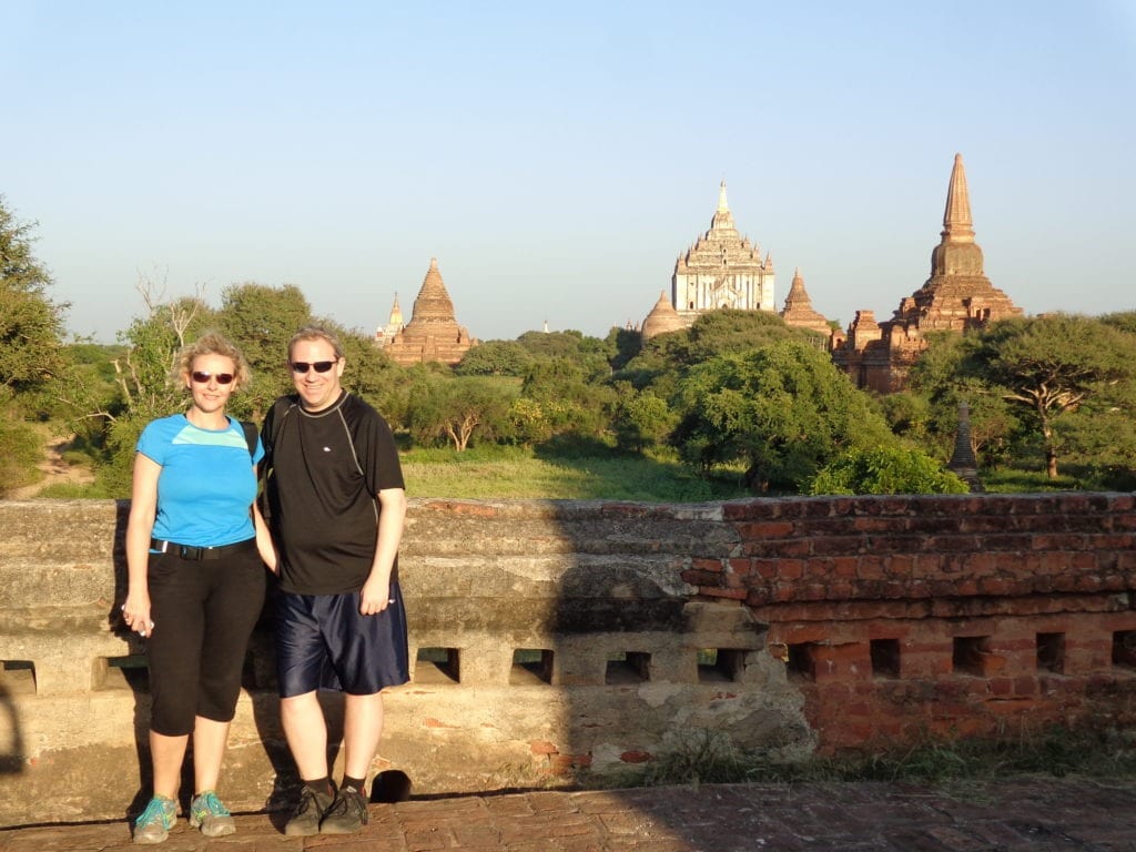 Us in Bagan during our AMA Waterways River Cruise on the Irrawaddy River in Myanmar