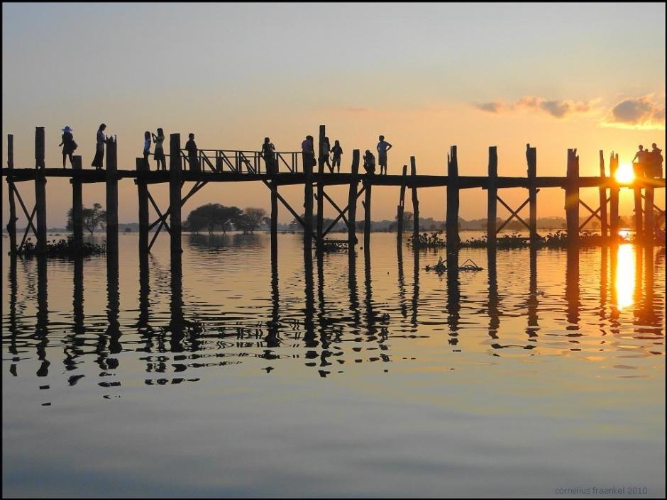 U-Bein Bridge, Myanmar as seen during our AMA Waterways River Cruise on the Irrawaddy River in Myanmar