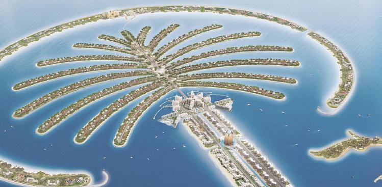 The Palm man made Island in Dubai