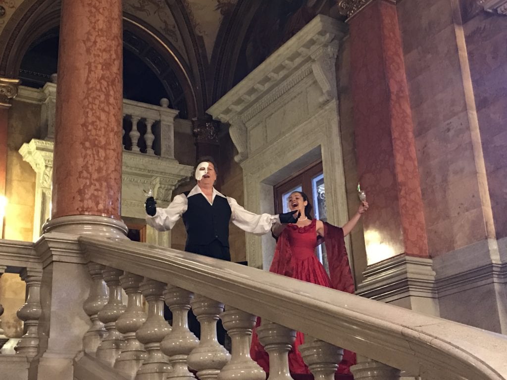Being serenaded at the Budapest Opera House