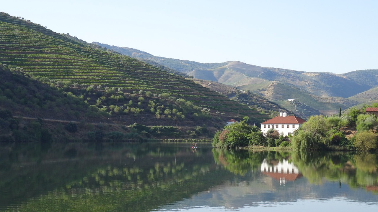 Views from the top deck of a uniworld river cruise in Portugal