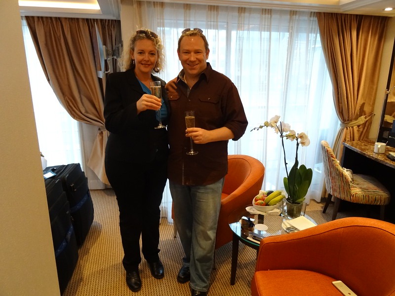 Nancy and Shawn Power in a Suite on the AmaSerena River Cruise Ship