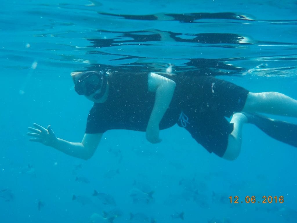 snorkeling at Blue lagoon with Paul Gauguin cruiseline