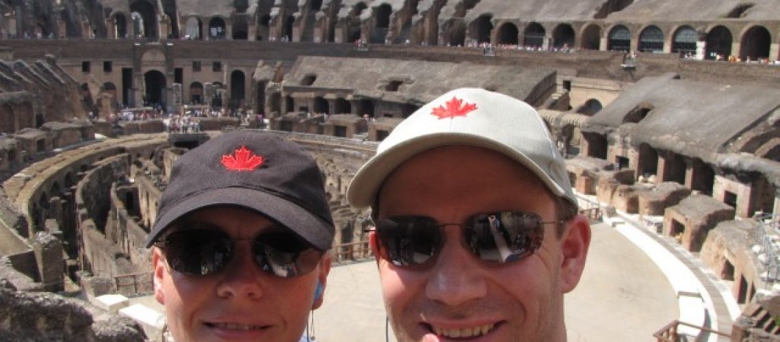 Nancy & Shawn Power inside the Colosseum in Rome, Italy
