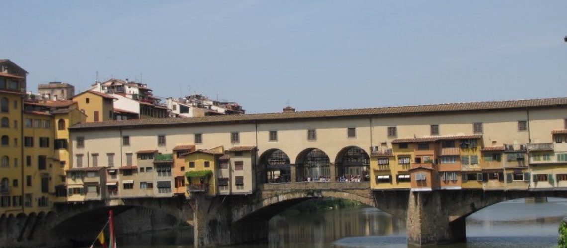 The Ponte Vecchio Bridge over the Arno River in Florence