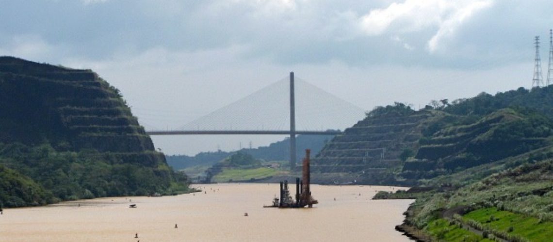 A view of the Centennial Bridge & Gaillard Cut in the Panama Canal