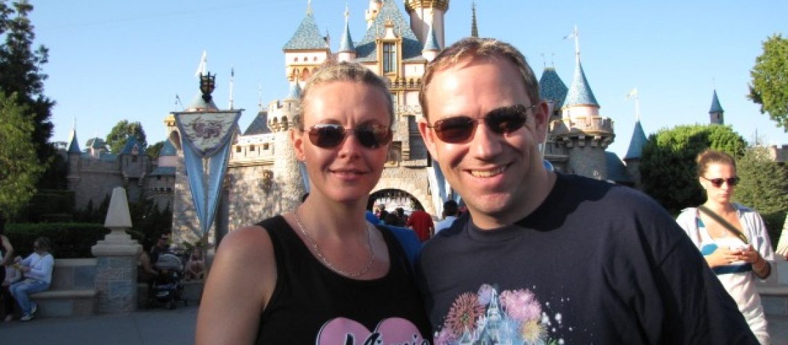 Nancy & Shawn Power at Cinderella's Castle in Disneyland