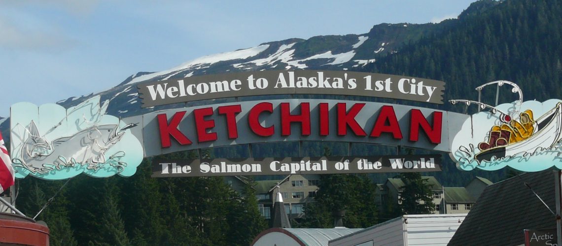 Greeting sign in Ketchikan, Alaska